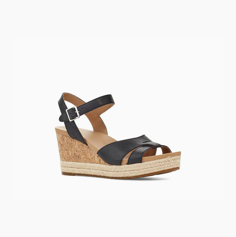 UGG Cloverdale Black Sandals for Women (WLAO89640)